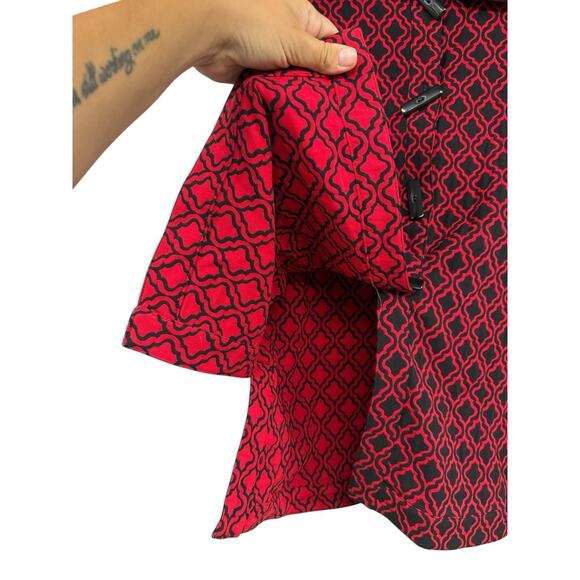 Ali Miles Size M Red Black Knit Reversible Jacket Button Front Lagenlook Fall - Picture 4 of 7